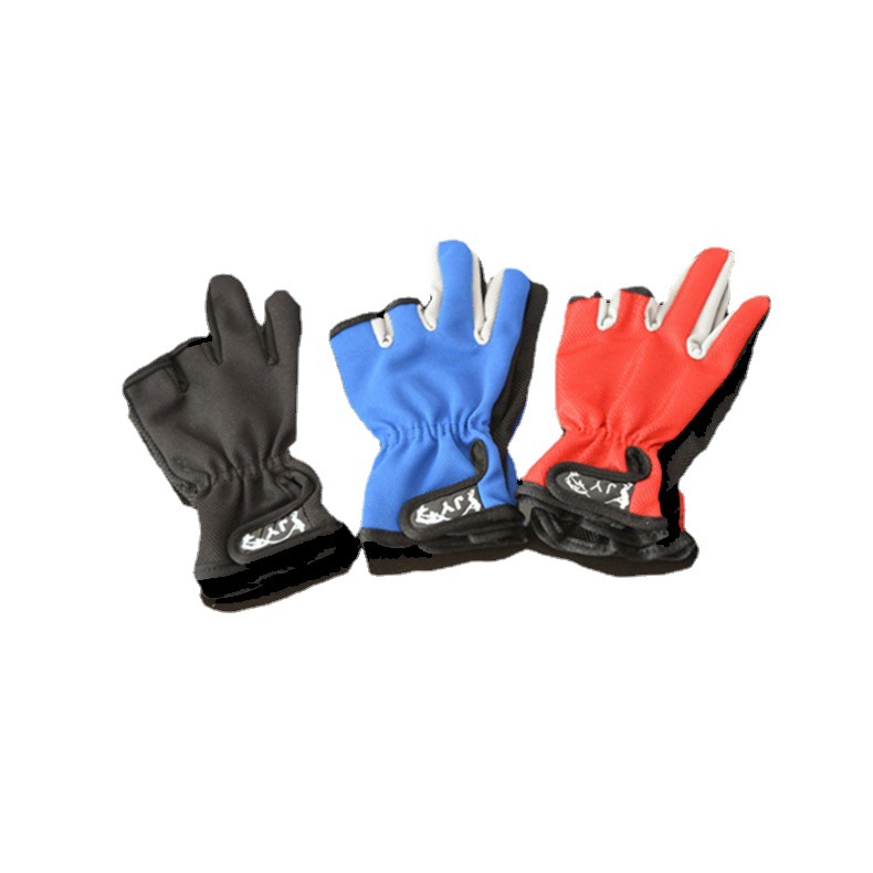 Picture of Three-Fingered Wear-Resistant Breathable Black Pit Lure Fishing Gloves, Three-Fingered Outdoor Fishing Lure Gloves with Exposed Fingers