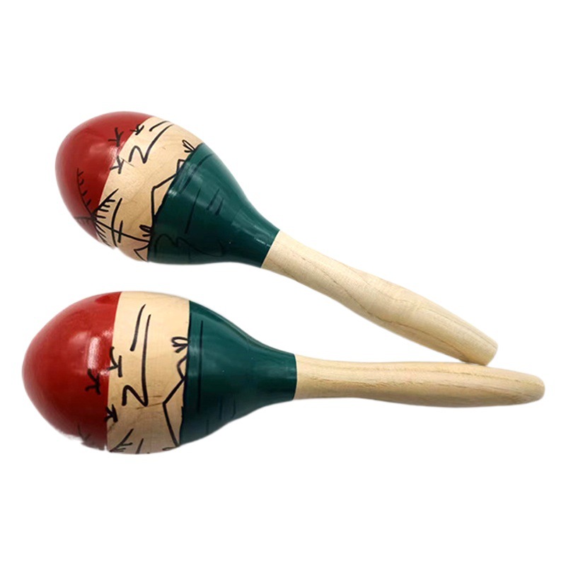 Painted sand ball wooden sand ball wholesale Orff teaching aids KTV atmosphere props early childhood education hand shake sand hammer