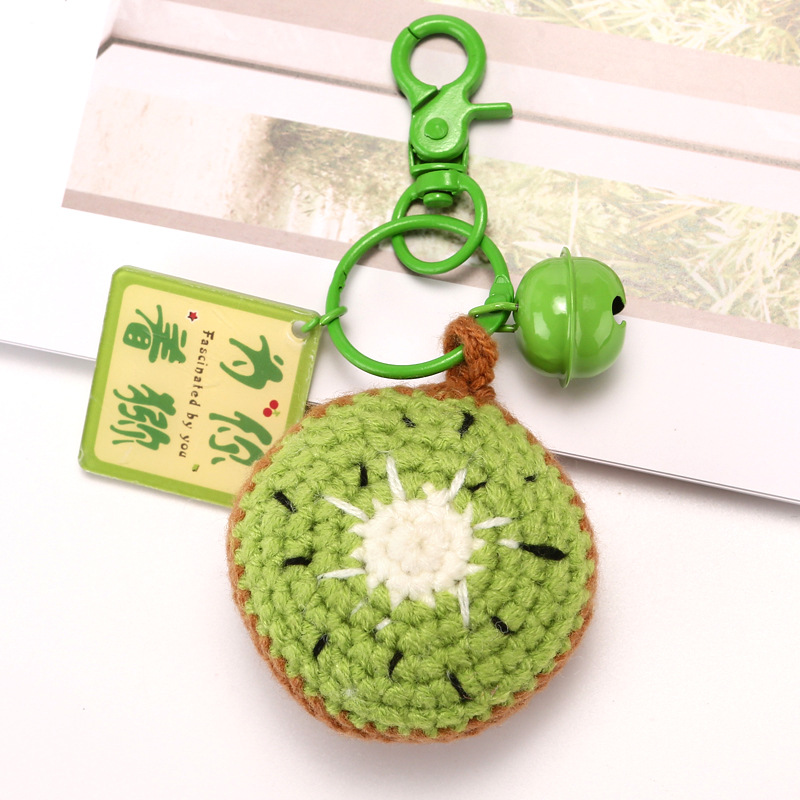 Picture of Wool knitted fruit keychain pendant avocado watermelon mango kiwi fruit hanging bag accessories gift