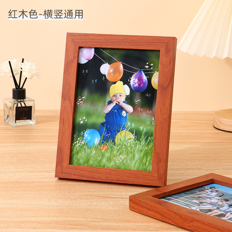 Picture of Simple wooden photo frame table 6 inch 7 inch 8 inch 10 inch puzzle photo album frame wholesale A4 children's picture frame wall