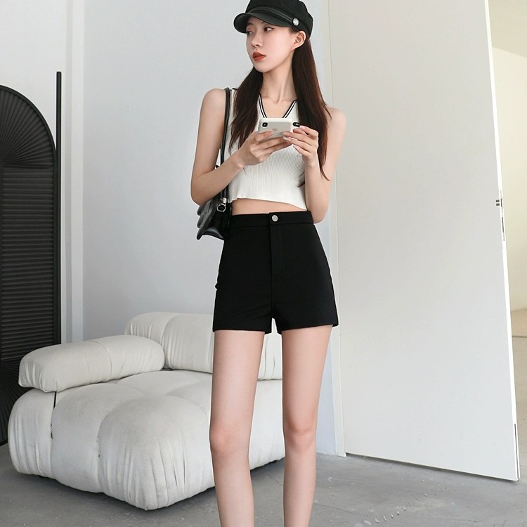 Black underwear missing bottoming shorts women's autumn and winter high waist outer wear boots tight stretch A- line wide leg casual pants