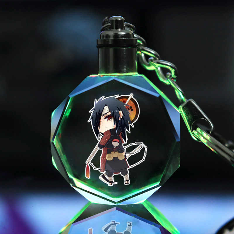 Picture of Naruto Peripheral Pendant Naruto Kakashi Sasuke I Ailuo Animation Luminous Crystal Keychain Wholesale