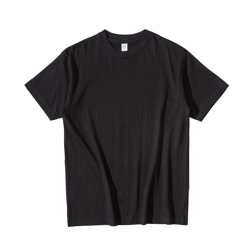 Picture of New 220g thick shoulder cotton crew neck short sleeve T-shirt white top base shirt summer women's wholesale