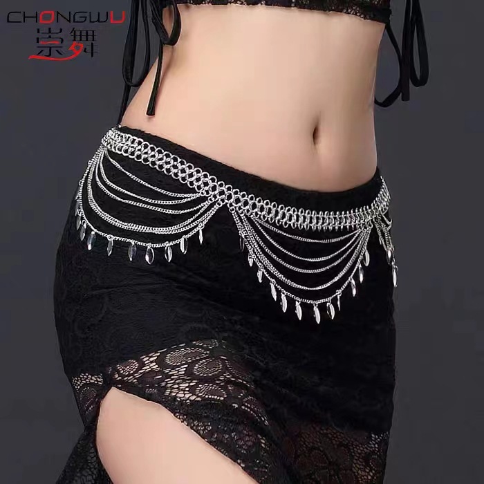 New Metal Belly Dance Waist Chain Rhinestone Tassel Diamond Chain Skirt Chain Dance All-match Accessories