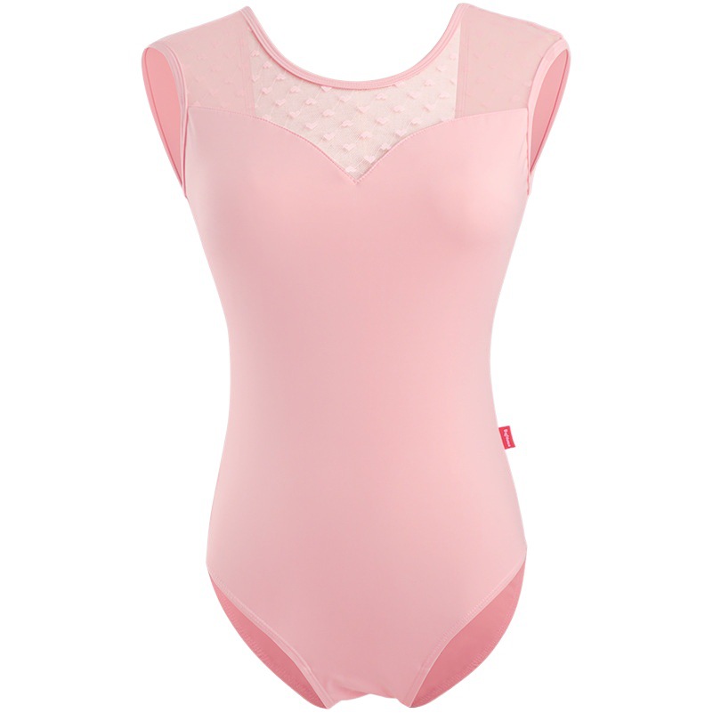 Ballet Suit Dance Suit Female Peach Heart Lace Body Gymnastics Suit Nylon Body Suit Aerial Yoga Practice Suit