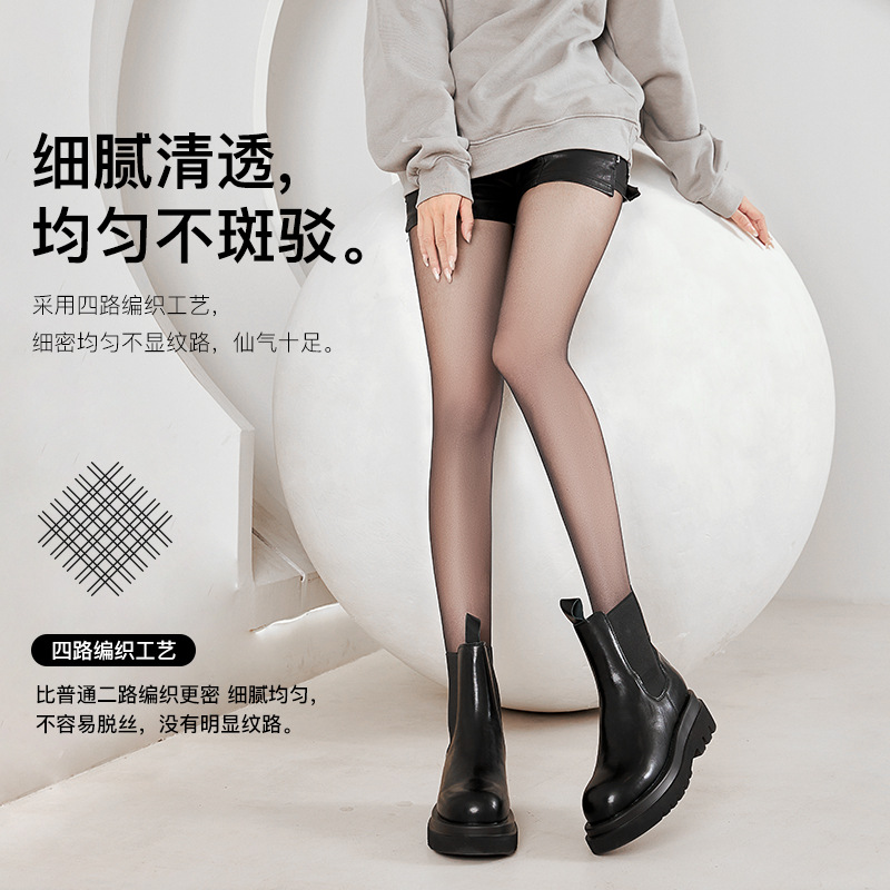 Picture of Bones Black Silk Stockings Black Pantyhose Spring and Autumn Thin No-drop Sexy Ultra-thin Silk Stockings Women's Anti-hook Durable