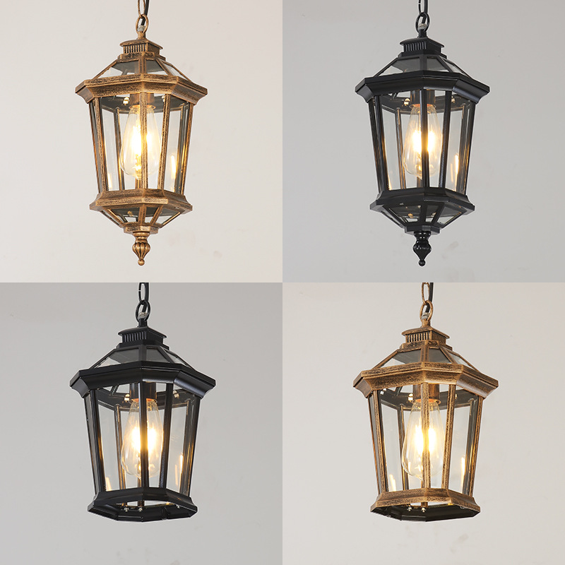 American Chandelier Outdoor Waterproof Antirust Courtyard Lamps Corridor Balcony Lamps Outdoor Villa Small Chandelier Garden