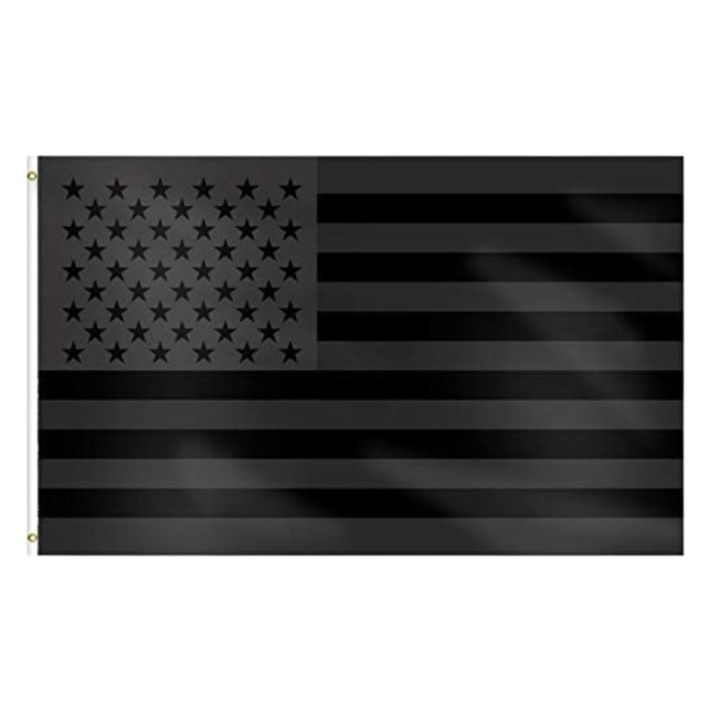 Spot wholesale black American flag 90*150cm polyester digital printing black American stripe flag