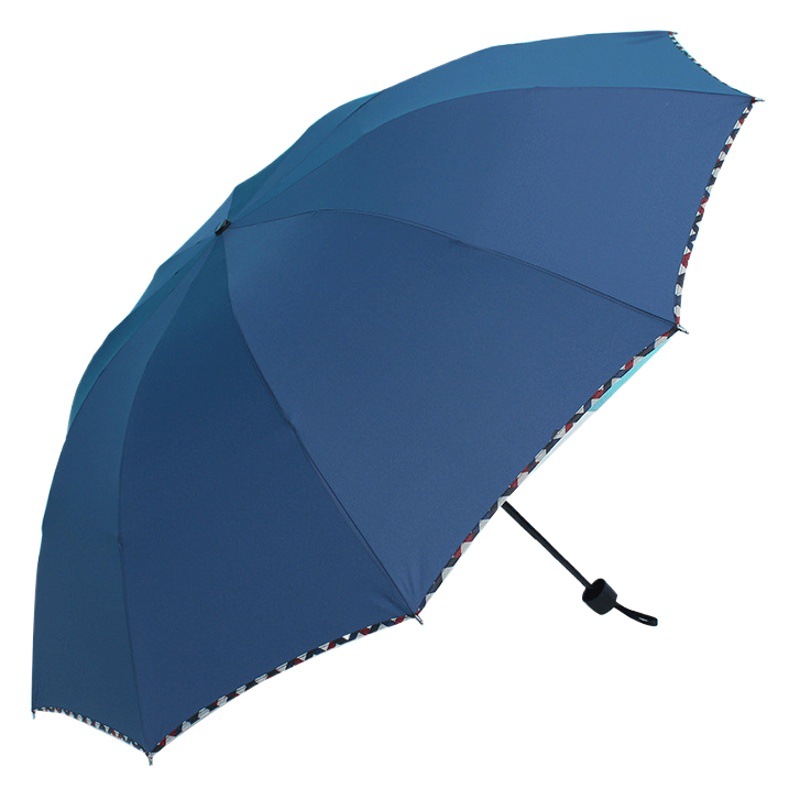 Men's Large Double Business Folding Umbrella Sunshade Gift Advertising Sun Umbrella Trifold 10 Bone Sunny Umbrella Wholesale