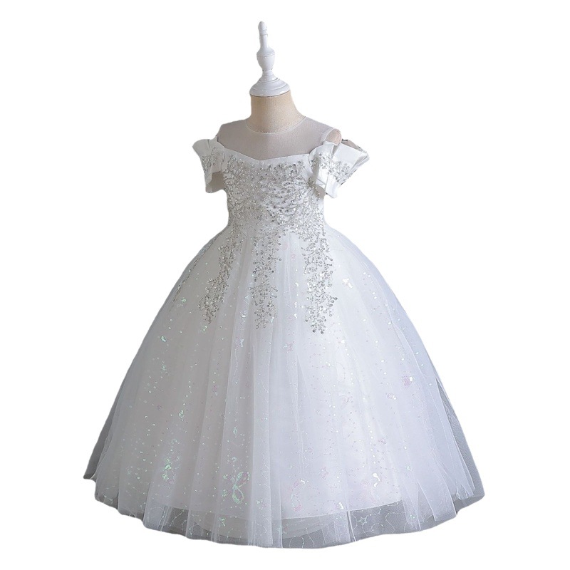 2025 New Amazon Explosions Girl's Poncho Dress Dress Dress Piano Performance Dress Princess Dress