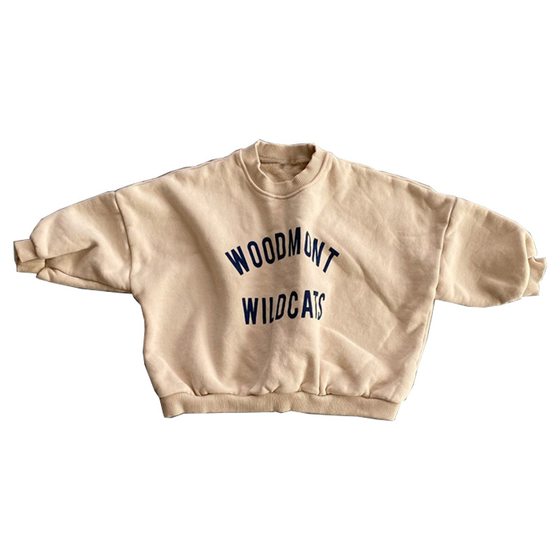 Picture of Korean Style Children's Winter New Top for Boys and Girls Korean Style Simple Letter Printed Fleece Round Neck Casual Sweater t