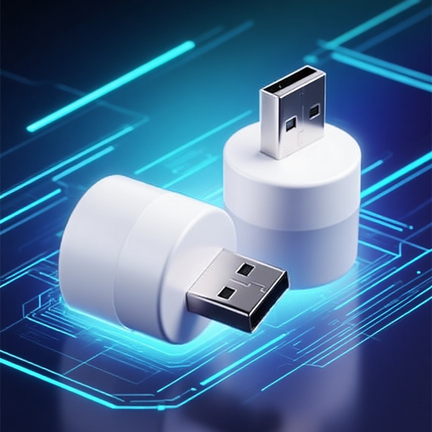 Cross-border USB night light, LED small light, USB ambient light, eye protection warm light, small bedside round lamp, desktop USB lamp
