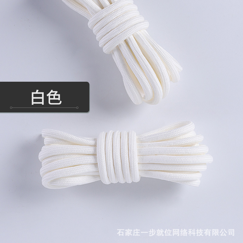 Picture of Wild elephant wholesale coconut shoelace outdoor hiking boots sports basketball shoes black and white color bold round shoelace rope a pair