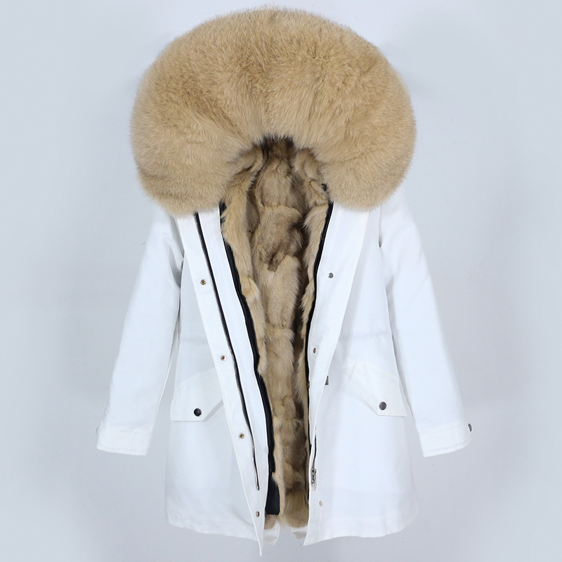 Picture of Parker Women's 2025 New Popular Fur Winter Detachable Fox Fur Liner Mid-Length Fur Outwear for Women