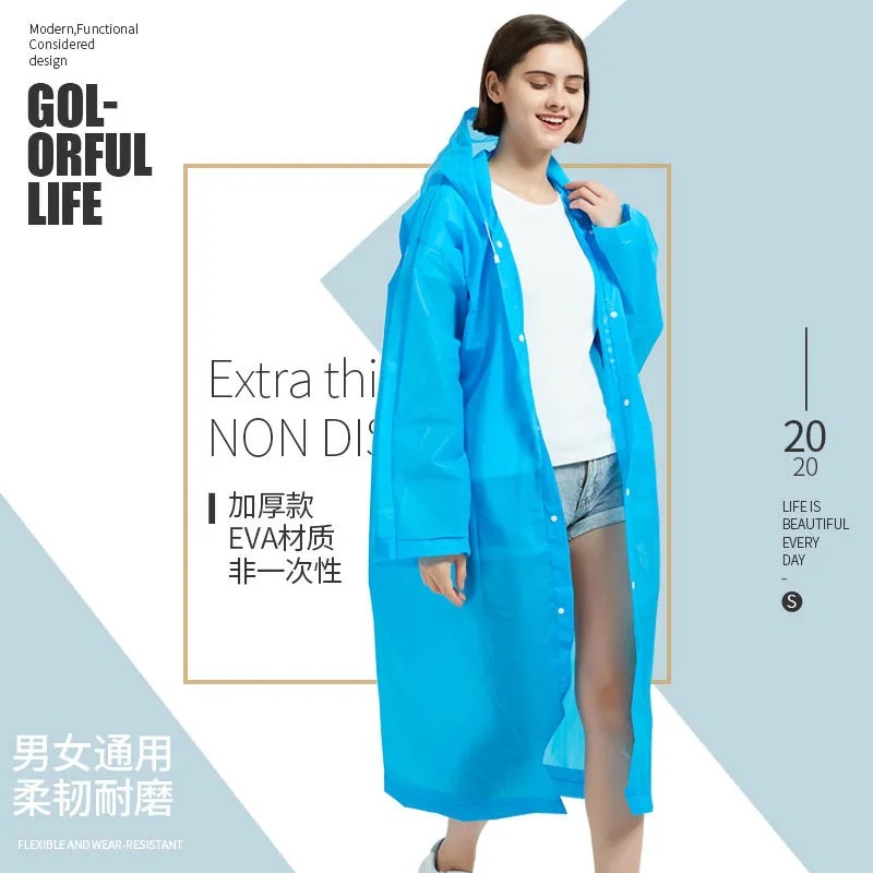 Picture of Thickened Non-Disposable Eva Raincoat Portable Adult Men and Women Travel Outdoor Waterproof Long Full Body Poncho Thick