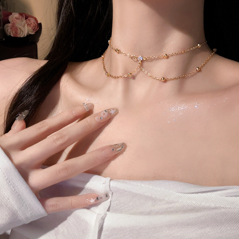 Picture of Chest Chain Jewelry Pure Desire Internet Celebrant Same Style High-end Fashion All-match Sexy Flash Diamond Pendant Body Chain Necklace