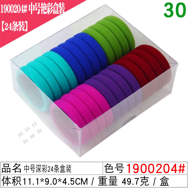 Picture of Korean Style Boxed Rubber Band Seamless High Elastic Towel Hair Ring Colorful Seamless Hair Rope Hair Headwear 1001-FQ