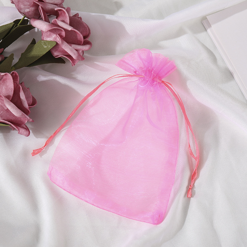 Picture of Plain beam gauze bag wholesale wedding candy bag spot small gift packaging mesh bag printing high density gauze