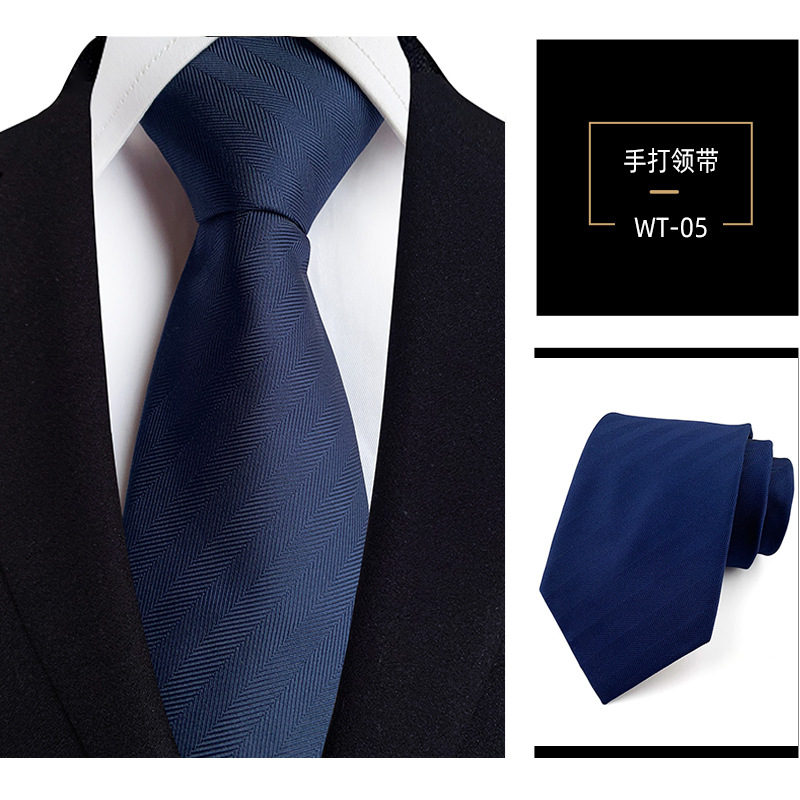 Picture of 8cm hand tie polyester yarn-dyed men's formal wear striped professional business suit accessories manufacturers in stock wholesale