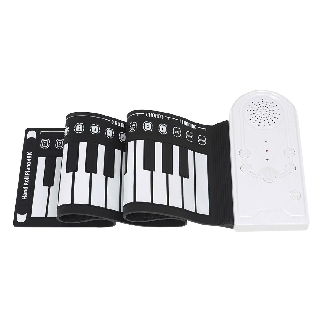 Lazada English Cross-Border 49-Key Hand-Rolled Piano Silicone Portable Kidsren's Beginner Foldableing Digital Keyboard Wholesale