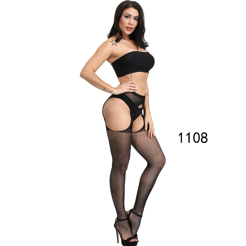 Picture of European and American Original Single Jacquard Garter Fishnet Stockings Sexy Pantyhose Sexy Stockings Summer Anti-Falling Fishnet Stockings Temptation