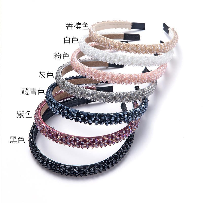 Picture of Korean style hairband luxury High sense four rows of bright crystal beaded hairband fashion sweet hair accessories wholesale