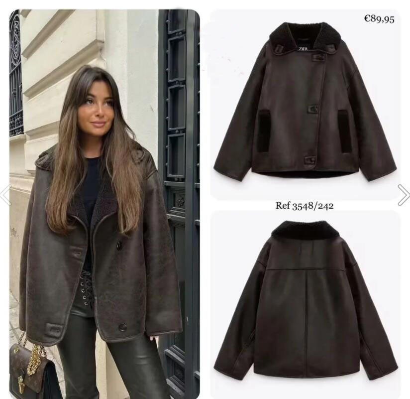2023 autumn new European and American cross-border women's street fashion loose fur coat 565-9851