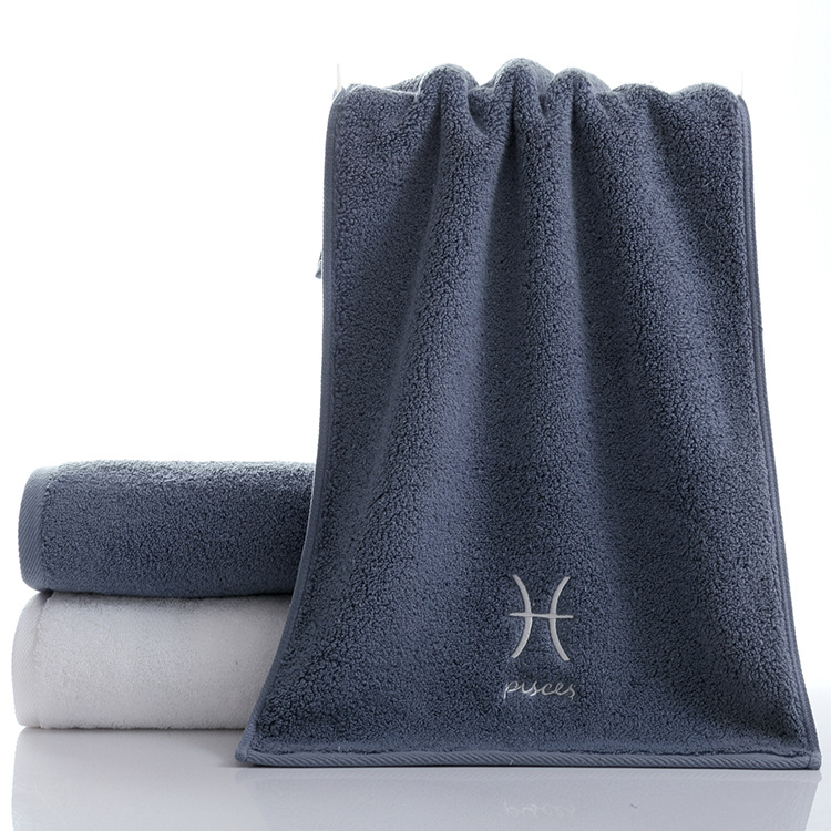 Picture of Pure Cotton Towel Creative Constellation Towel Couple Gift Thickeneded Sports Face Towel Pure Cotton Towel Embroidered Logo Soft