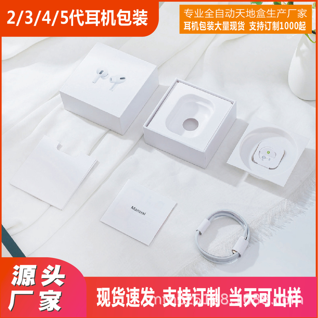 Picture of Spot two three four generation wireless Bluetooth headset packaging suitable for AirPods Pro3 headset heaven and earth cover wooden box