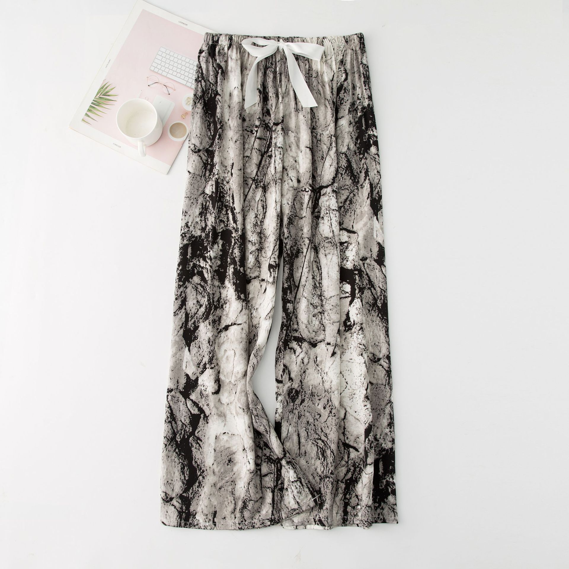 Picture of Cotton Silk Pajama Pants Women's Summer New Large Size Loose Pants Pregnant Women Can Wear Ram Cotton Thin Pants