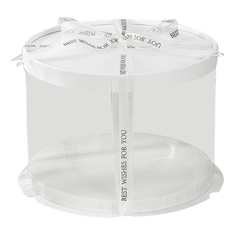 White round birthday cake box baking packaging 4-inch 6-inch 8-inch 10-inch transparent three-in-one heightening box