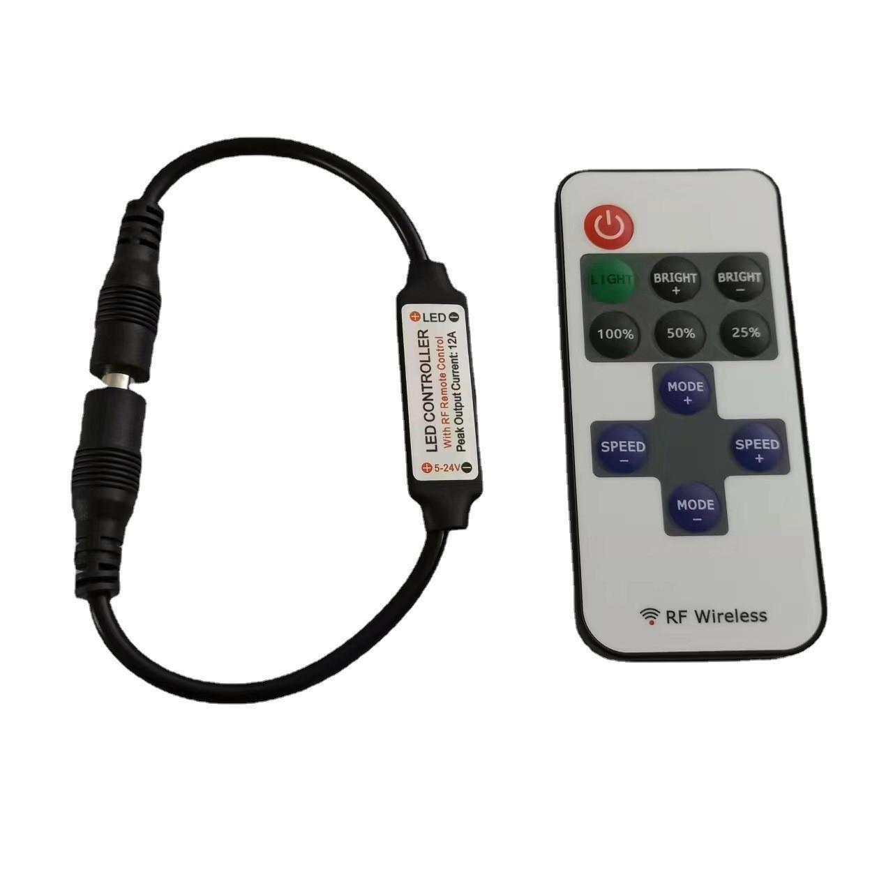 RF11 key monochrome controller monochrome light bar string light 5-24V RF remote control led dimmer 12A