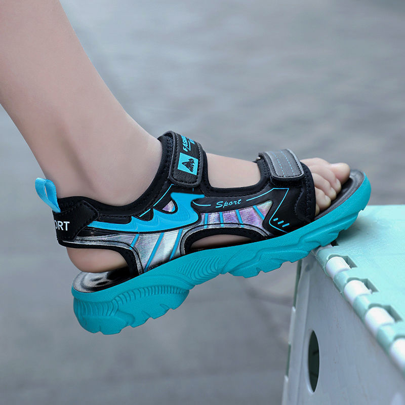 Children's Shoes 6-12 Years Old Summer Breathable Sandals Boys Students Beach Shoes Lightweight Handsome New Non-slip Wear-resistant