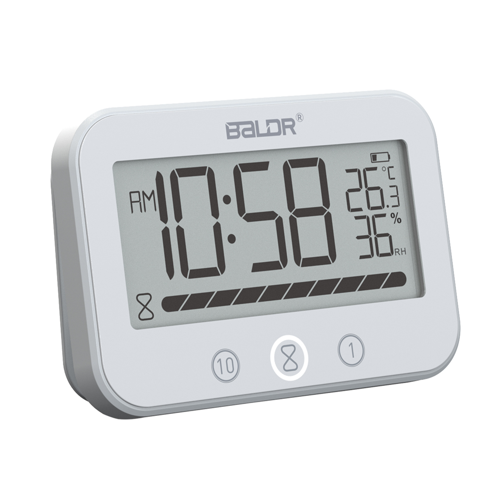 Bathroom clock with countdown function temperature and humidity Integrated