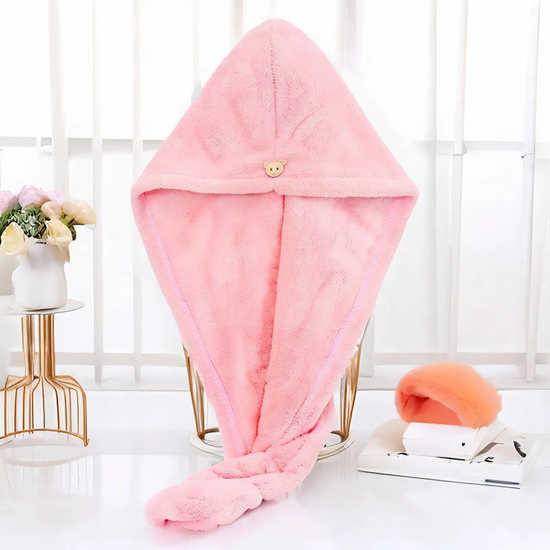 Picture of Cross-border Double-layer Thickened Shower Cap Women's Water Absorbent Quick-drying Cap Coral Fleece Hair Dried Towel Towel Wash Headband Hair Dried Cap