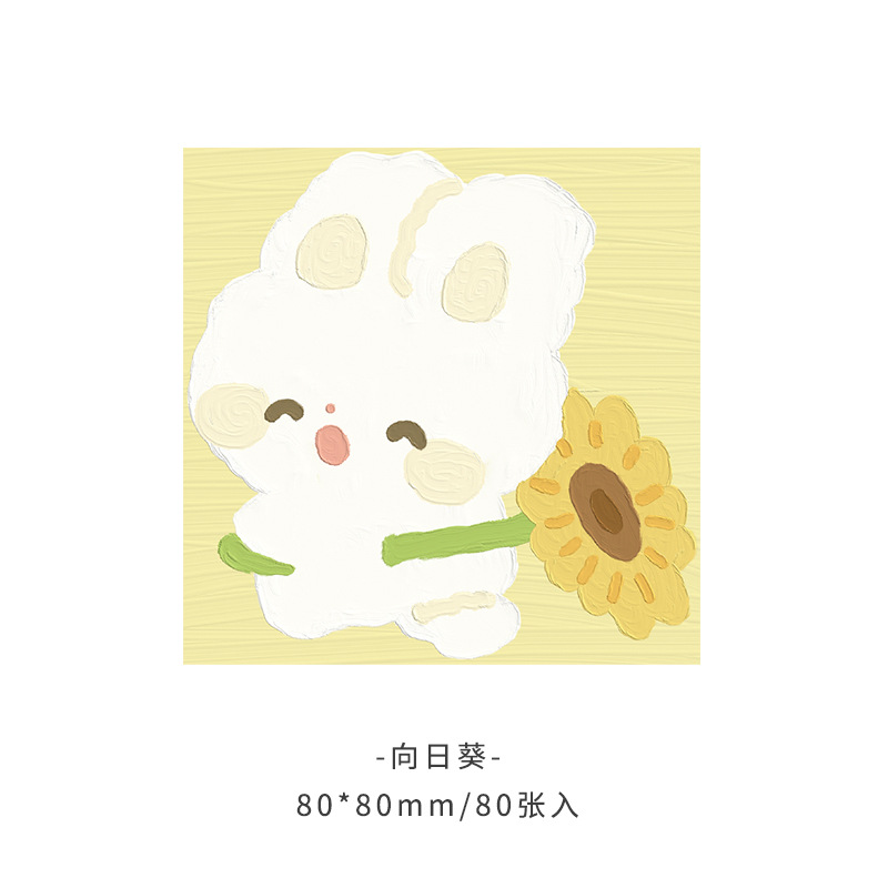 Picture of Korean version of ins landscape oil painting Three-dimensional Post-it notes high color value hand note paper sticky Japanese notepad