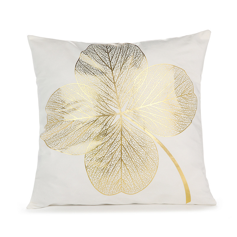 Picture of Cross-border Amazon New Geometric Bronzing Proverbs Super Soft Short Plush Pillow Bedroom Sofa Removable and Washable Cushion Cover