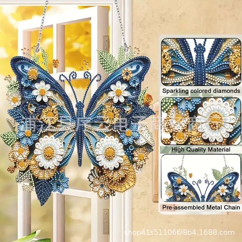 DIY 5D Diamond Painting Acrylic Butterfly Hanging Ornaments Cross-border New Color Box Packaging in stock Straight