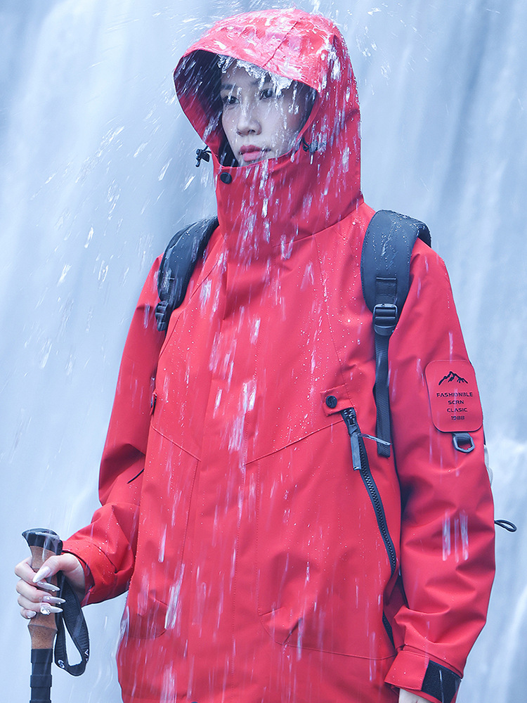 Tmall Same Style Outdoor Couple Jacket Women's Three-In-One Windproof and Waterproof Hiking Jacket Men's Trendy