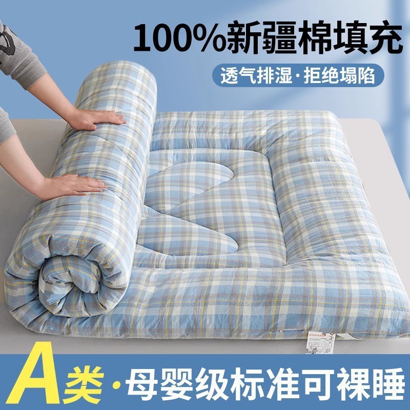 Household Class a Cotton Mattress Soft Cushion Thickeneded Super Soft Mattress Dormitory Single and Double Tatami Mattress Quilt