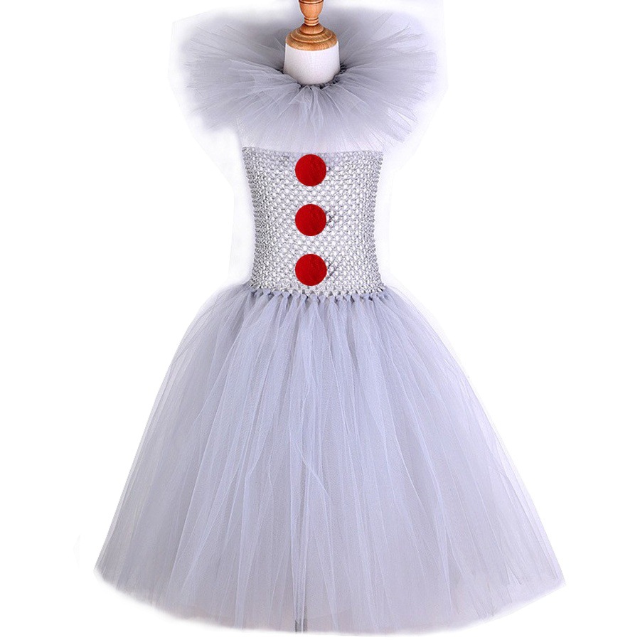 2025 Clown Suit Children's Mesh Princess Dress Girls Dress Suit Christmas Halloween Performance Costume