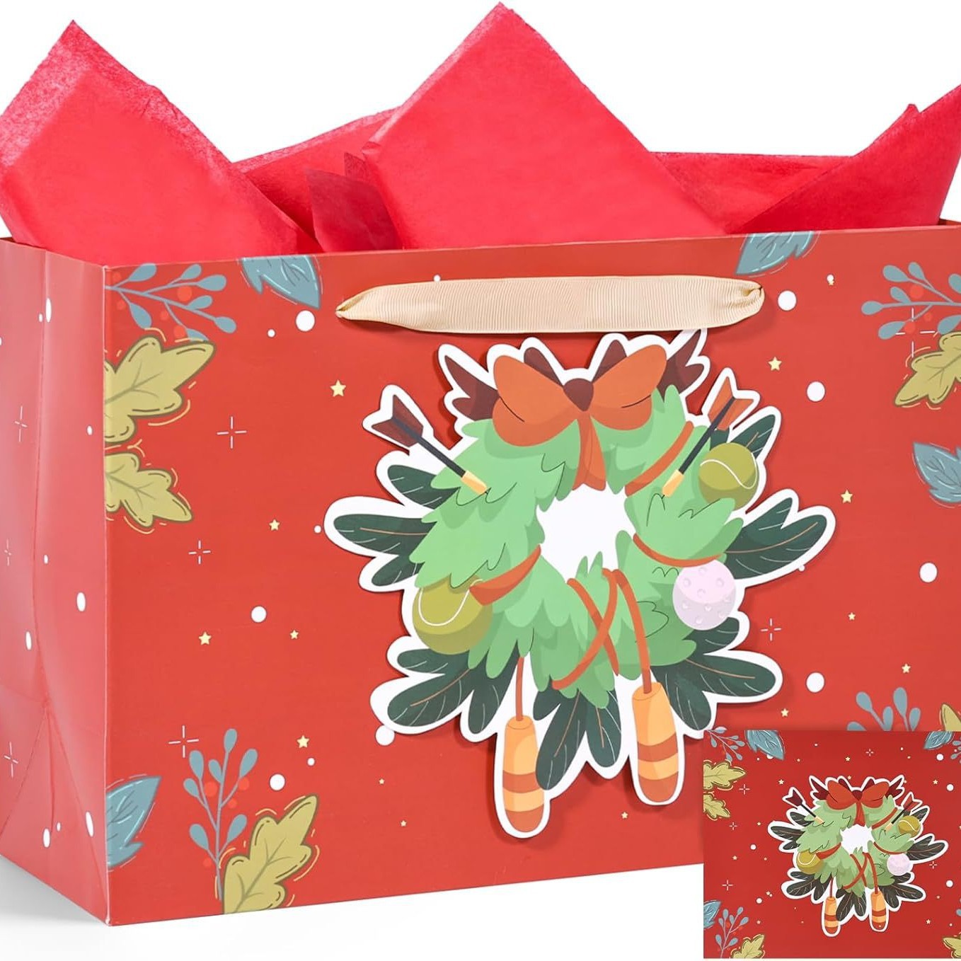 Apple Candy Bag Gift Kraft Paper Bag Internet Celebrity Tote Bag Gift Cross-Border Wholesale Custom Christmas Gift Bag