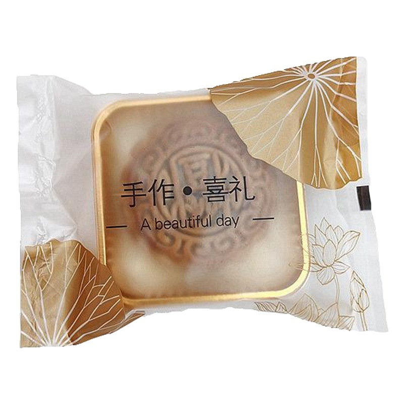 Mid-Autumn moon cake packaging bag plastic machine bag 50g75g100G souffle mung bean cake new ice moon cake bag