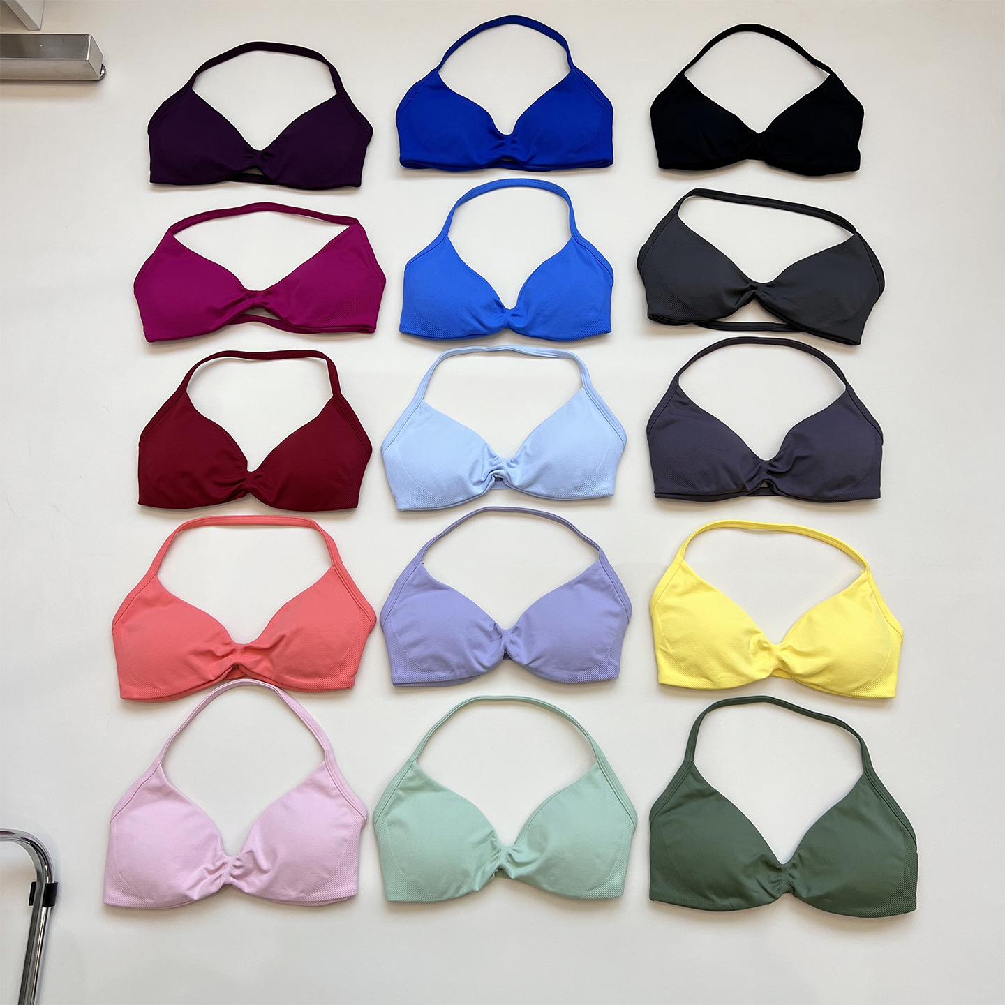 Amazon Df Motherland Edition High Elastic Matte Nylon Halter Beautiful Back Small Bra Fitness Sports Bikini Vest