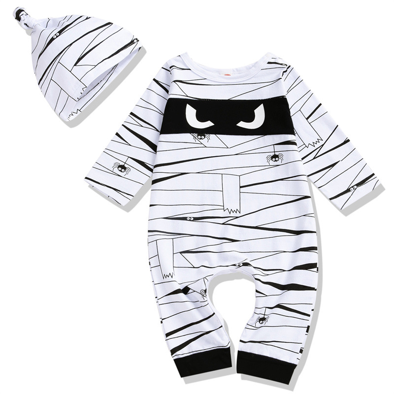 Picture of Boys Cute Mummy Children's Clothing 2023 Boys Holiday Party Halloween Suit Ha Yi Romper Halloween