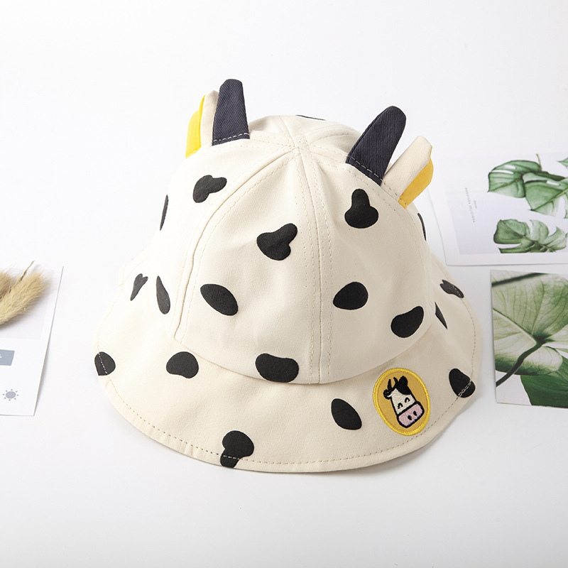 Picture of Baby Hat Spring and Summer Korean-style Sunshade Basin Hat for Boys and Girls Cute Cow Super Cute Breathable Net Fisherman Hat