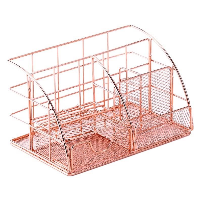 Nordic Desktop Finishing Metal File Bar Office Supplies Multifunctional Storage Data Stationery Cosmetic File Rack