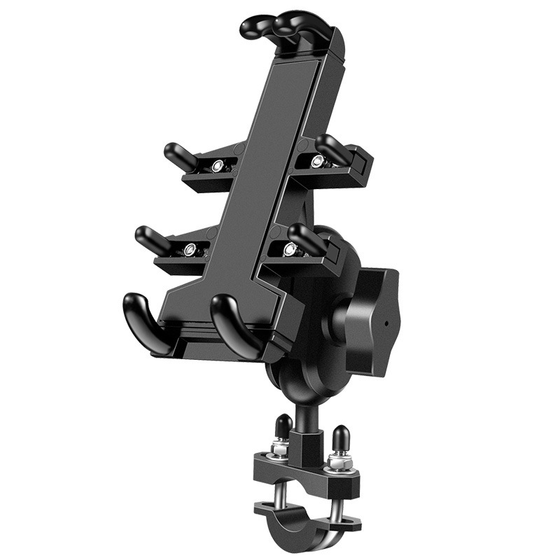 Aluminum alloy motorcycle mobile phone navigation bracket electric vehicle locomotive car riding mobile phone bracket shockproof all metal