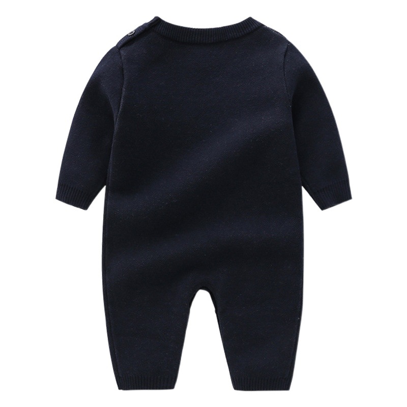 Picture of Scandinavian Bear Foreign Trade Children's Clothing Infant Knitted Jumpsuit Boy Baby Autumn Clothing Autumn and Winter Outerwear Woolen Harness