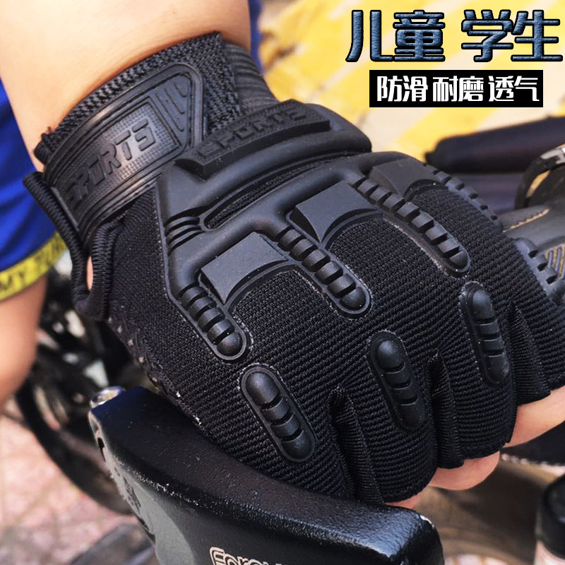 Picture of Children's seal half finger 5-13 weeks outdoor spring, summer and autumn mountain bike short finger sunscreen non-slip gloves
